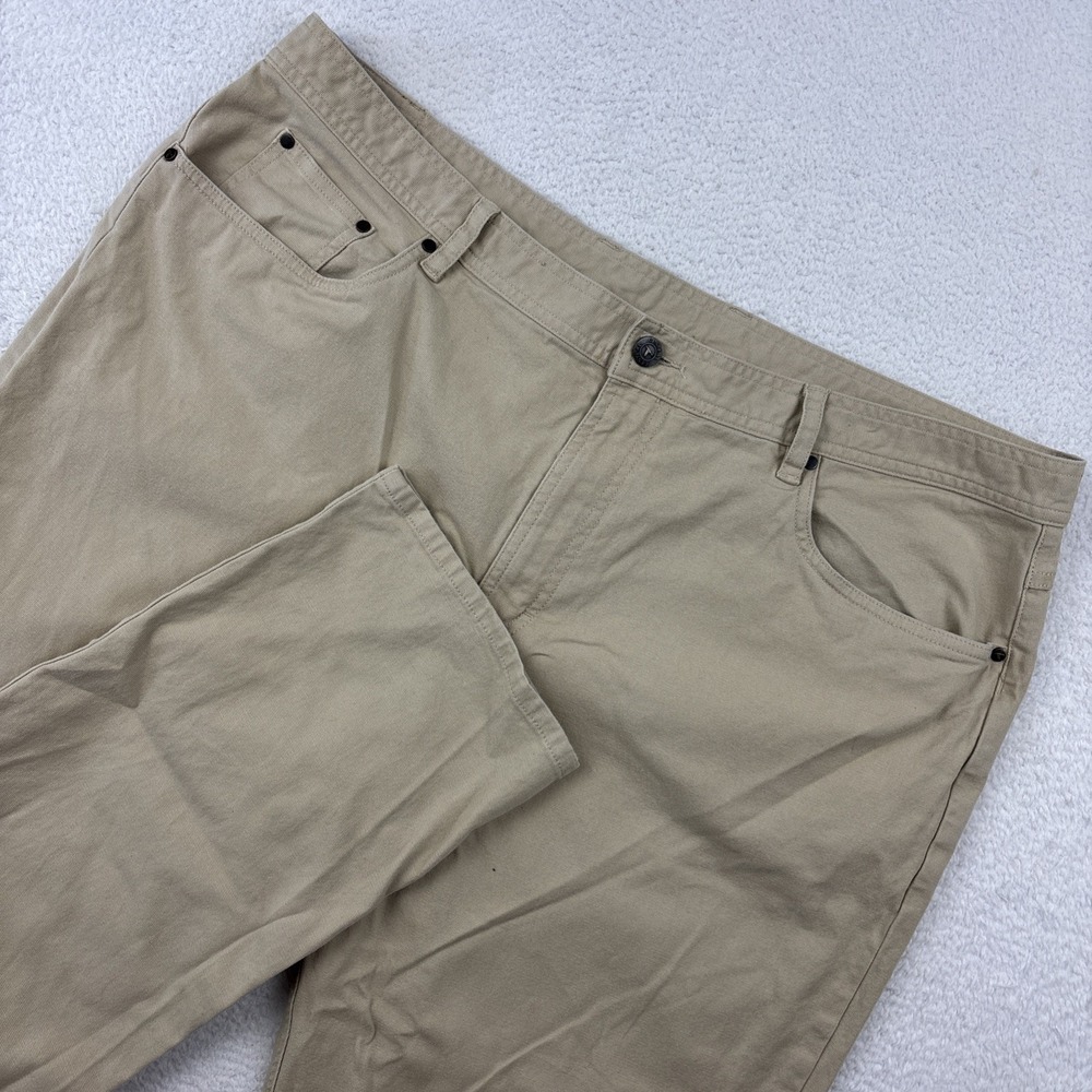 GENTEAL Canvas 5-Pocket Pants Mens 42/32 Khaki Tan Stretch Flex Chinos Preppy